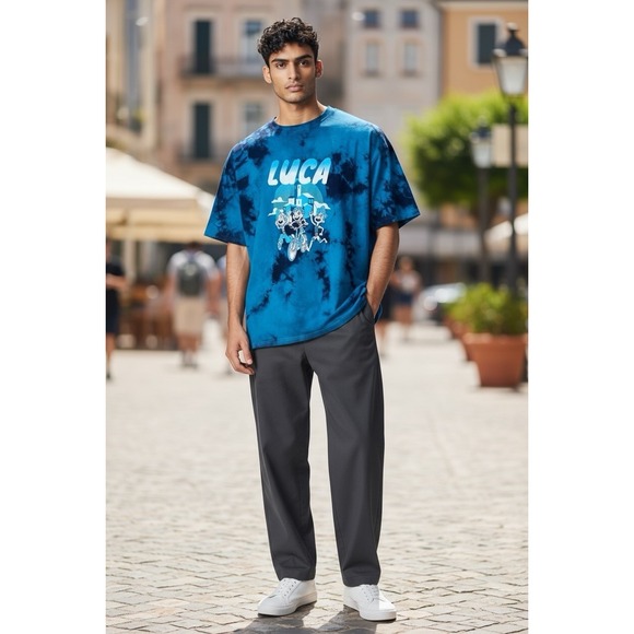 Disney Other - Disney TShirt Pixar LUCA Trio Tie Dye XL Turquoise XL X-LARGE Alberto Giulia Tee